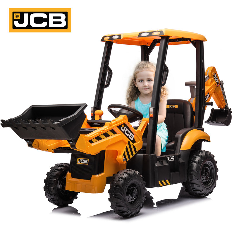 NEECHIPRO Licensed JCB 12V Kids Ride on Excavator Tractors Battery Powered Ride On Construction Toy w Remote Wayfair